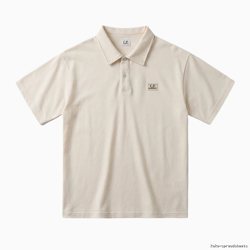 C.P. Basic Style Simple and Elegant Beige Polo Shirt