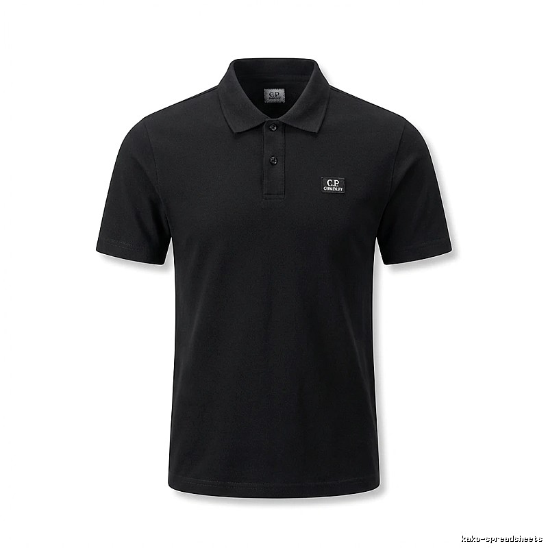 C.P. Simple Style Black Polo Shirt