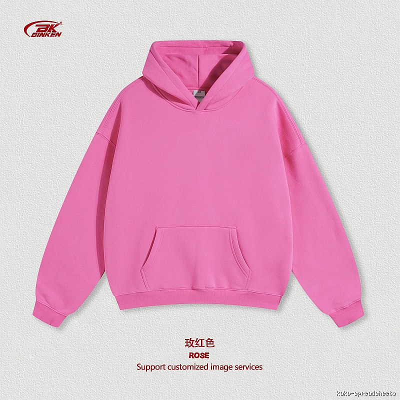 Daily Pullover hoodie Navy Blank Kangaroo with Visual Detail