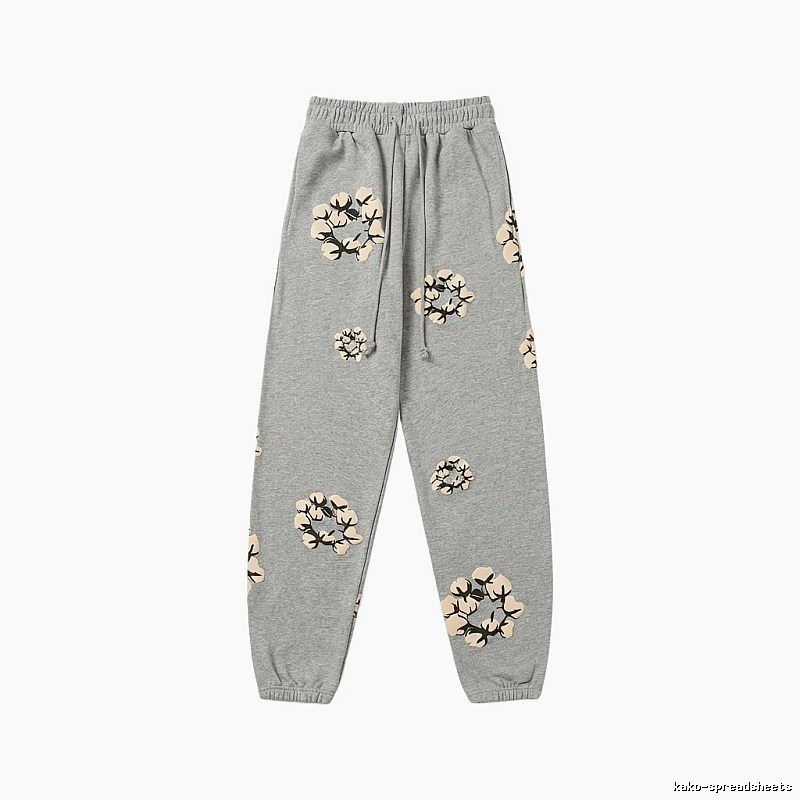 DENIM TEARS Floral Casual Grey Sweatpants