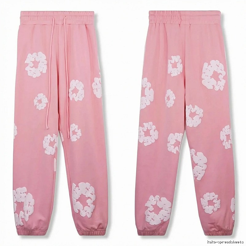 DENIM TEARS Flower Pink Sweatpants
