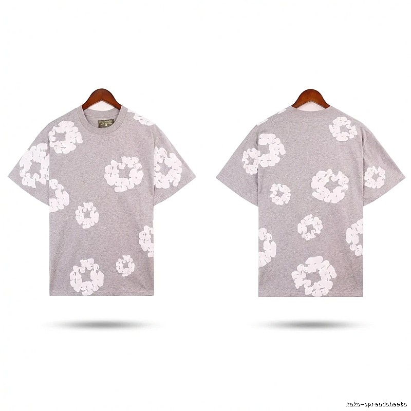 DENIM TEARS Printed Casual Grey T-shirt