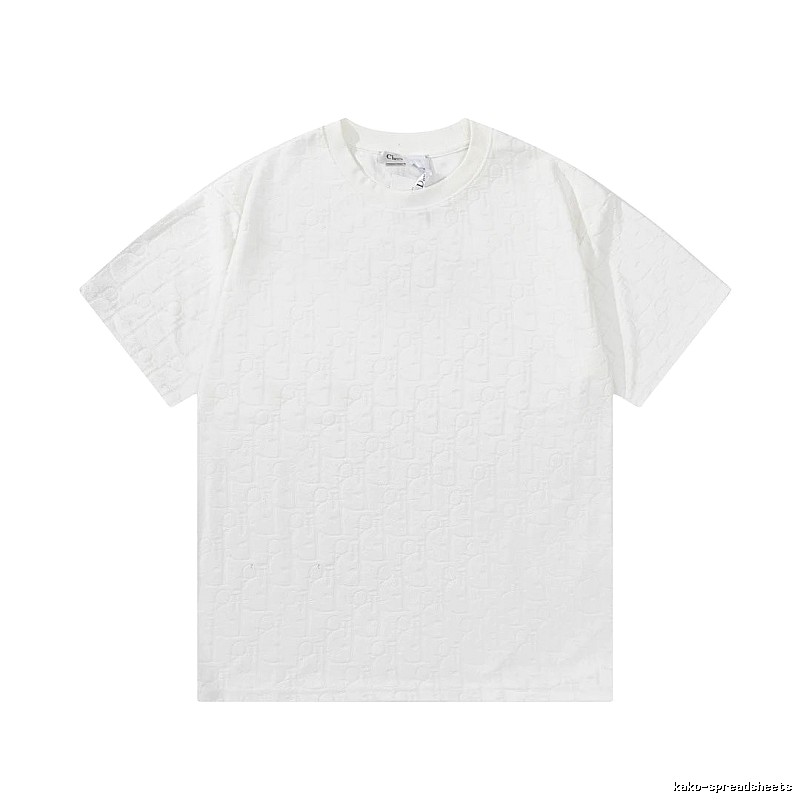 Dior All-over Monogram Print Light Luxury Style White T-Shirt