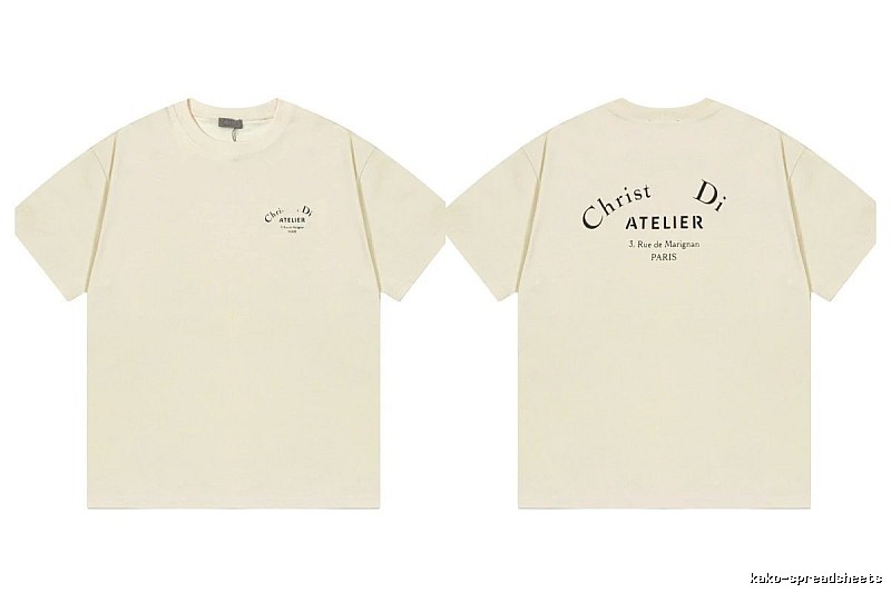 Dior Atelier Minimalist Style Beige Short-sleeve T-shirt
