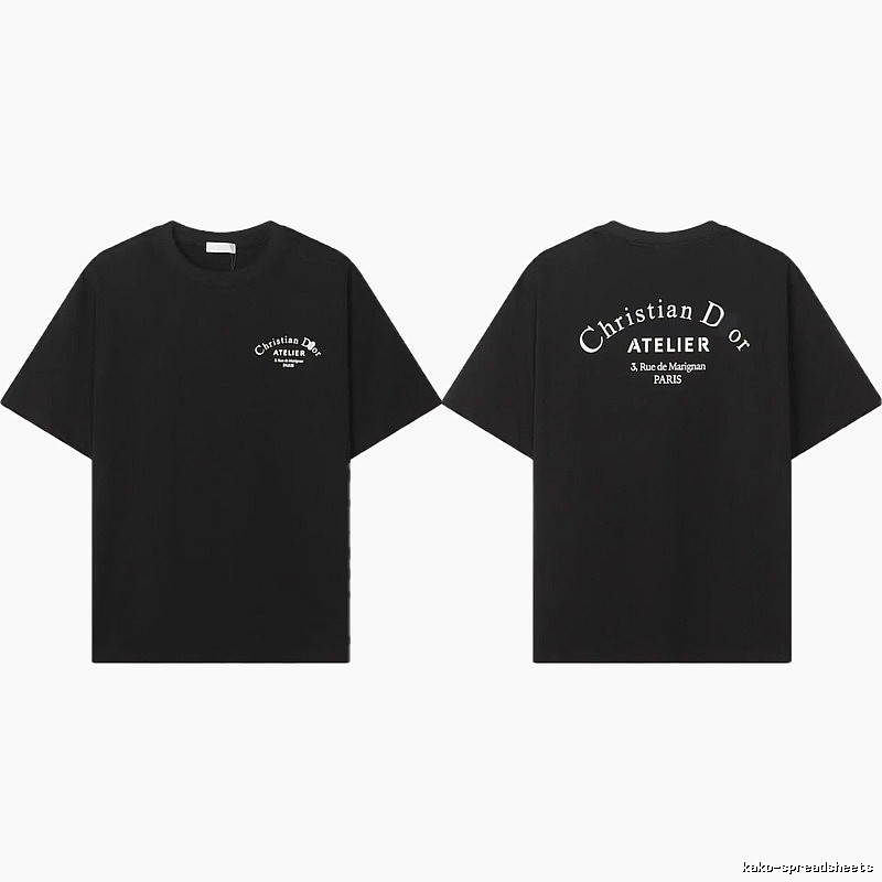 Dior ATELIER Minimalist Style Black Short-Sleeve T-Shirt