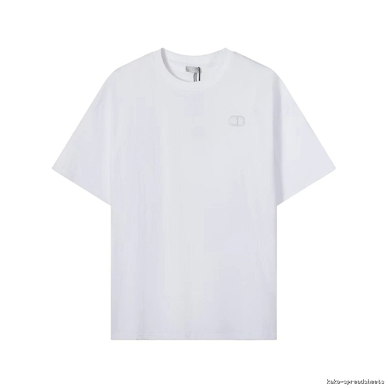 Dior CD Embroidered Minimalist Style White T-Shirt