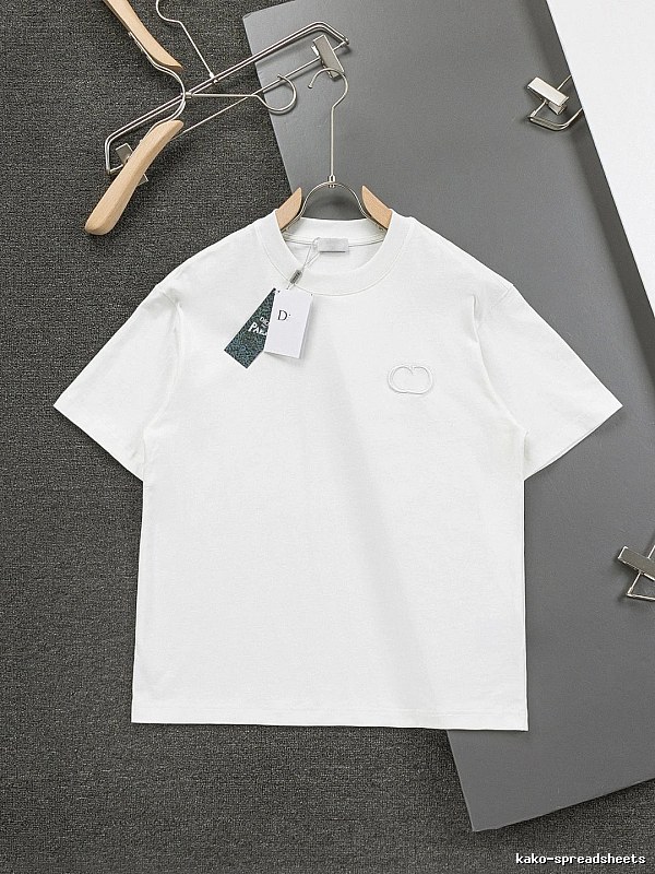 Dior Embroidered Minimalist Style White Short-sleeve T-shirt