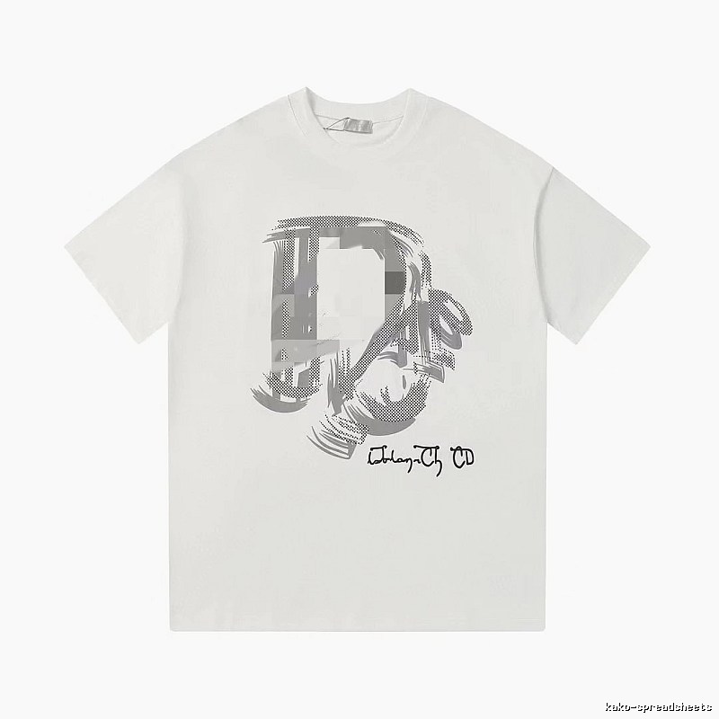 Dior Graffiti Collection Trendy & Cool Style White Short-sleeve T-shirt