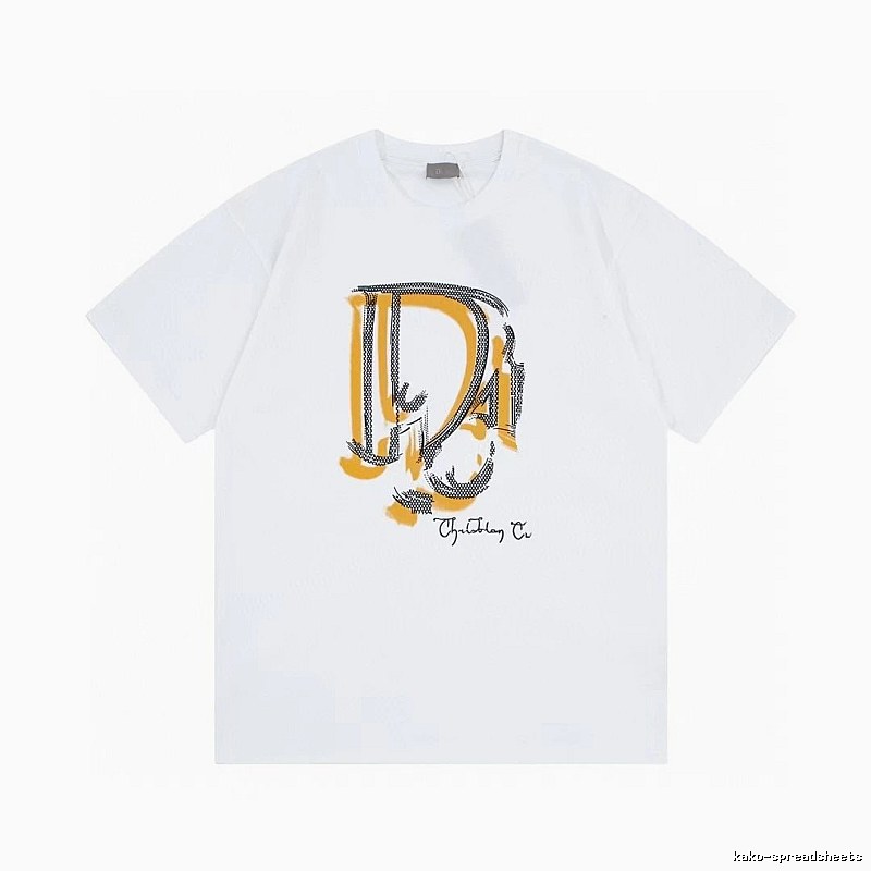 Dior Graffiti Print Casual Style White Short-sleeve T-shirt