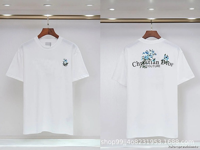 Dior Haute Couture Embroidered Floral-style White T-shirt