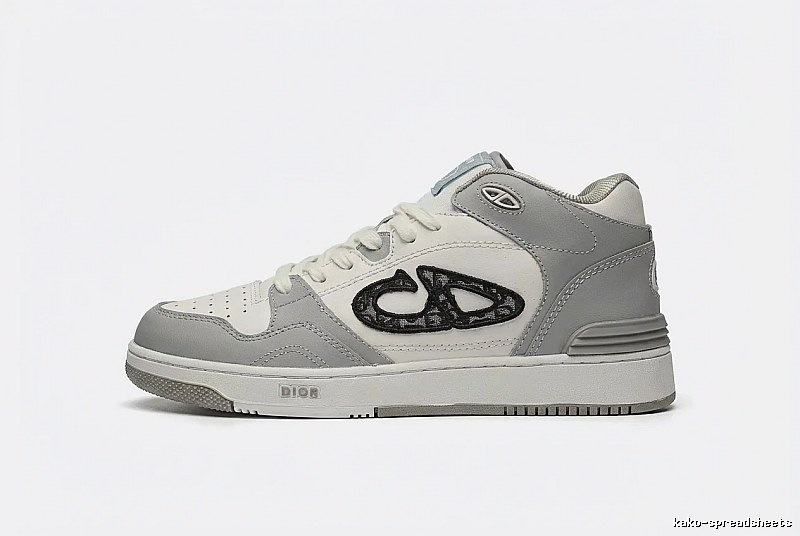 Dior high-top fashionable gray and white sports shoes