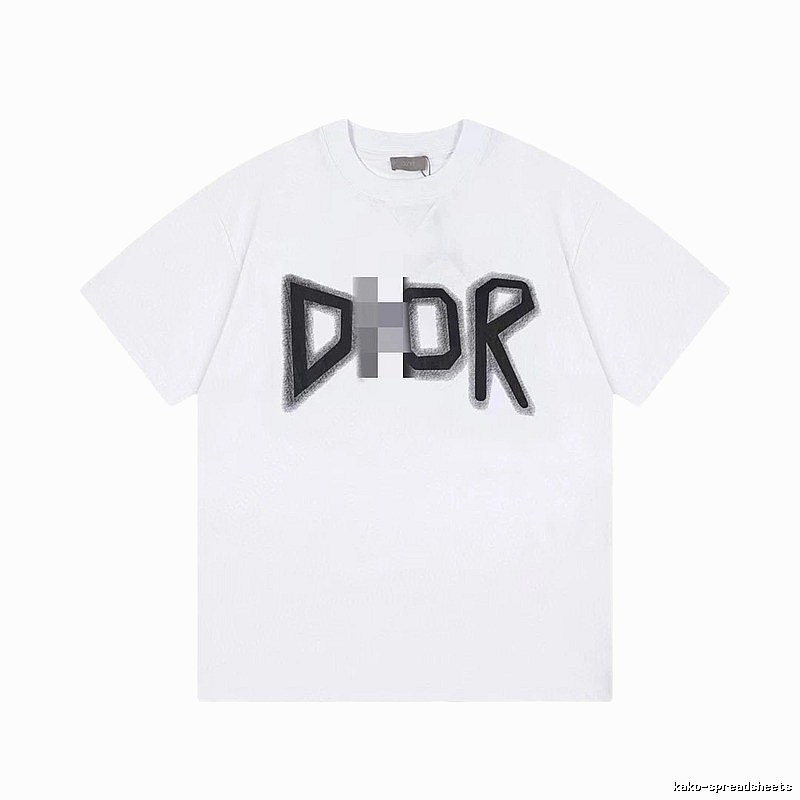 Dior Letter Print Trendy Style White T-Shirt