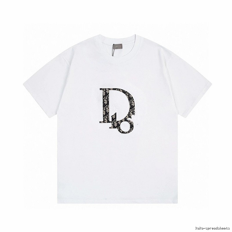 Dior Monogram Light Luxury Style White Short-sleeved T-shirt