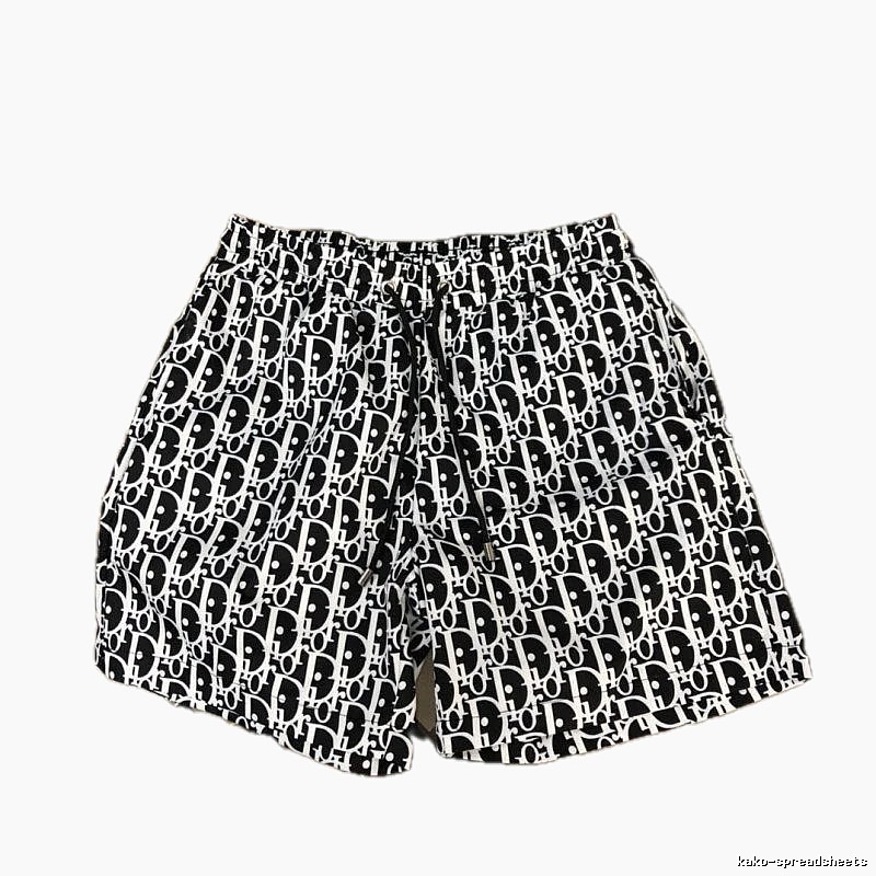 Dior Trendy All-over Monogram Print Black and White Casual Shorts