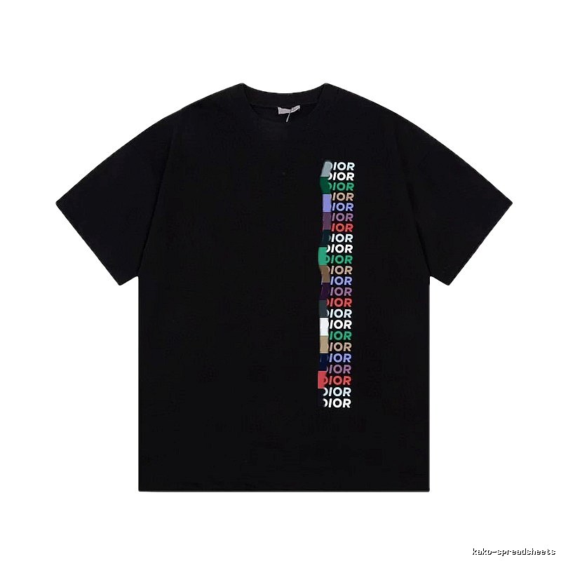 Dior Trendy Black T-Shirt with Colorful Letters
