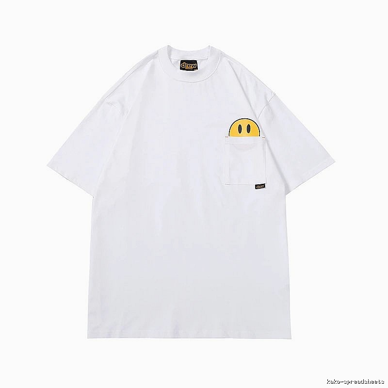 DREW Smiley Face Series Street Style White T-Shirt