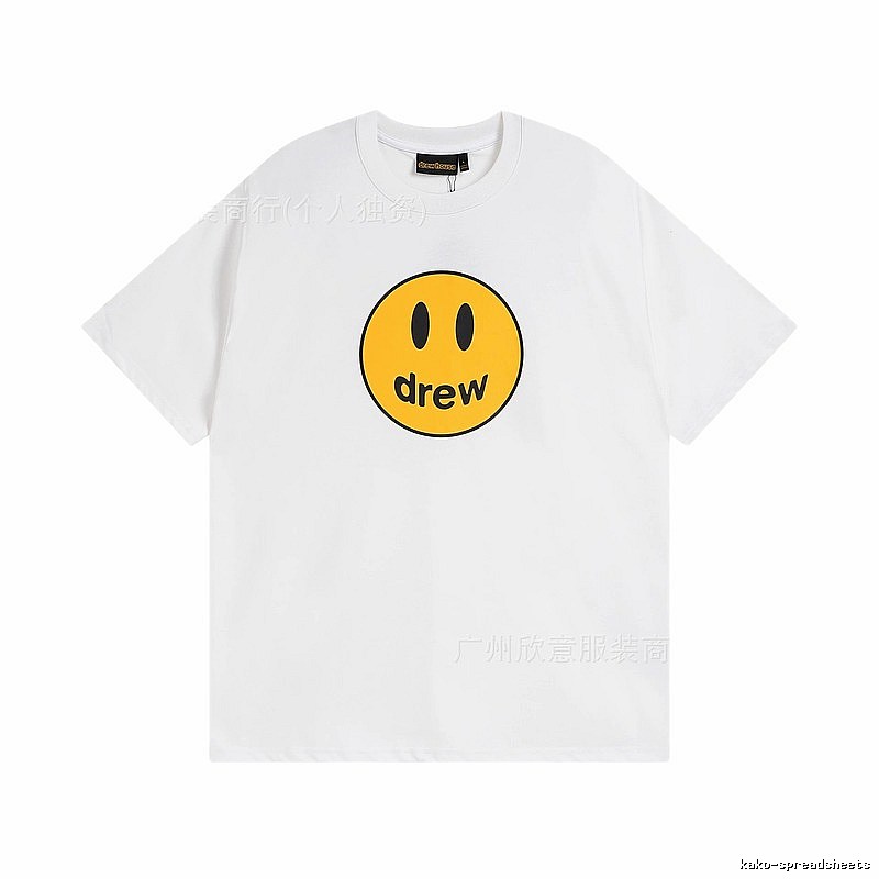 DREW Smiley Series Casual Style White Short-sleeve T-shirt