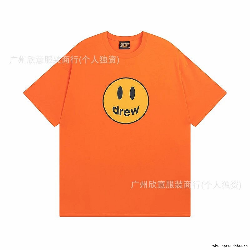 DREW Smiley Series Street Style Orange Short Sleeve T-shirt