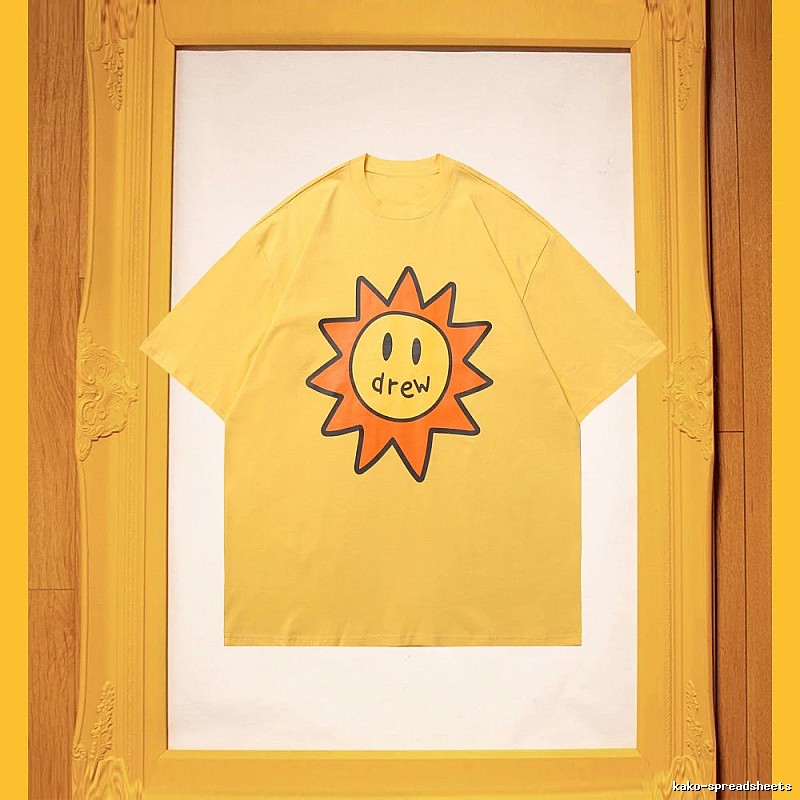 DREW Street Style Sun Smiley Face Yellow T-shirt