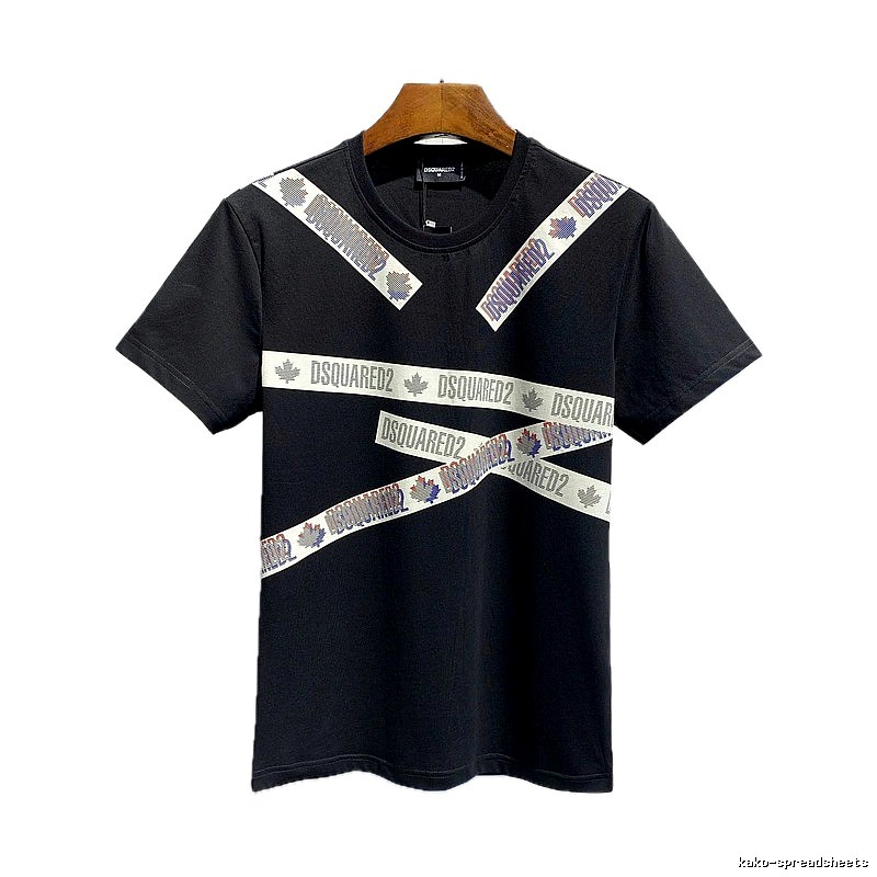 DSQUARED2 Webbing Street Style Black T-Shirt