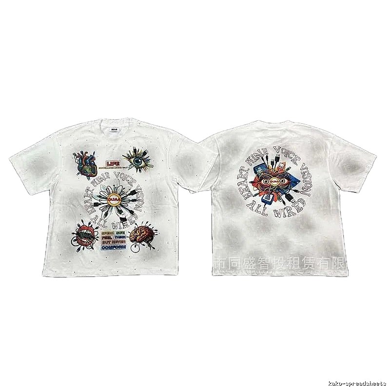 DUAA Organ Print Street Style White T-shirt