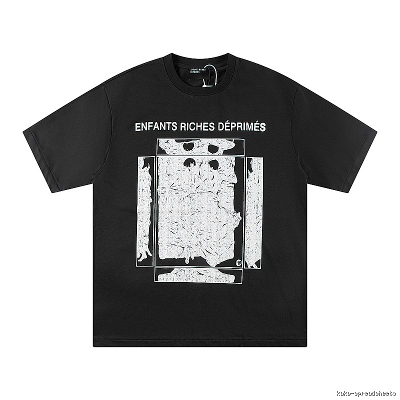 ERD Portrait Print Dark Style Black T-shirt