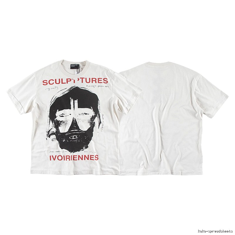 ERD Sculpture Figure Vintage Style Off-white Short Sleeve T-shirt