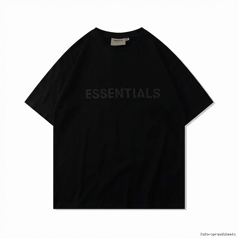 ESSENTIALS minimalist style black short-sleeve