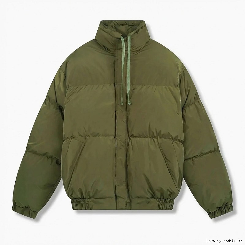 ESSENTIALS Minimalist Style Olive Green Cotton Jacket