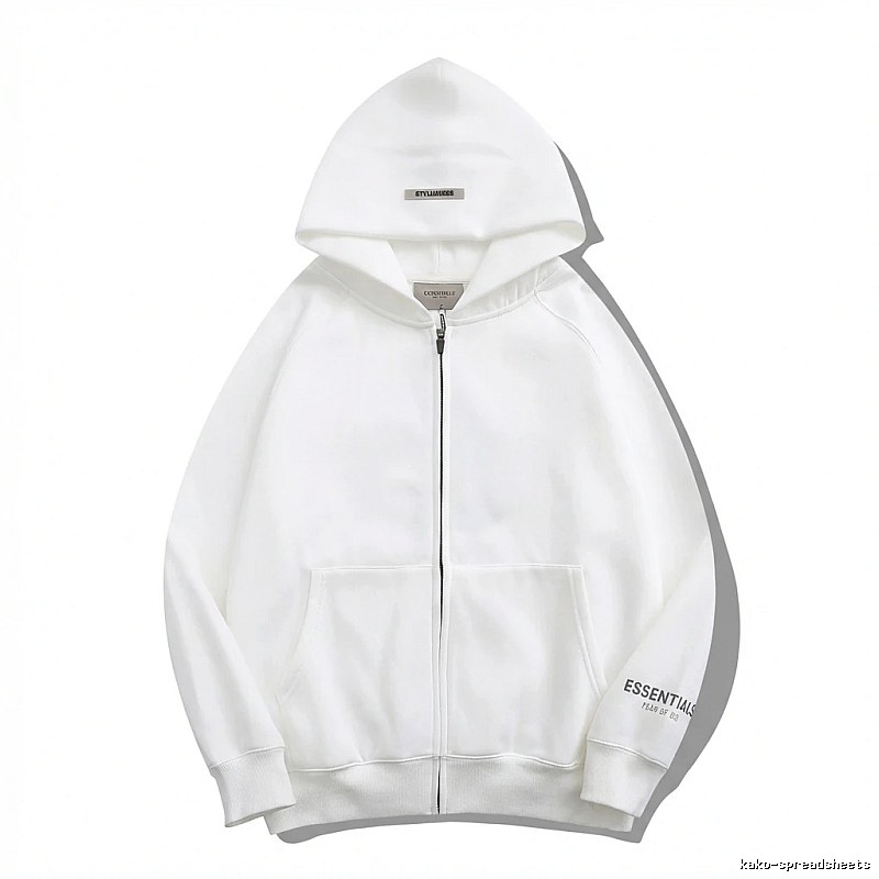 ESSENTIALS minimalist style white hoodie