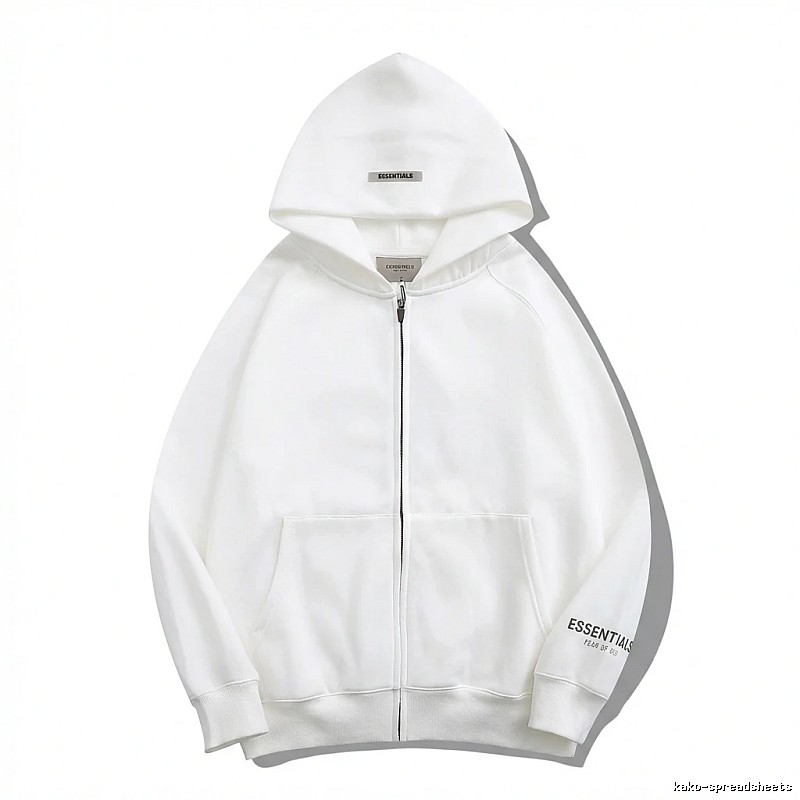 ESSENTIALS minimalist style white hoodie