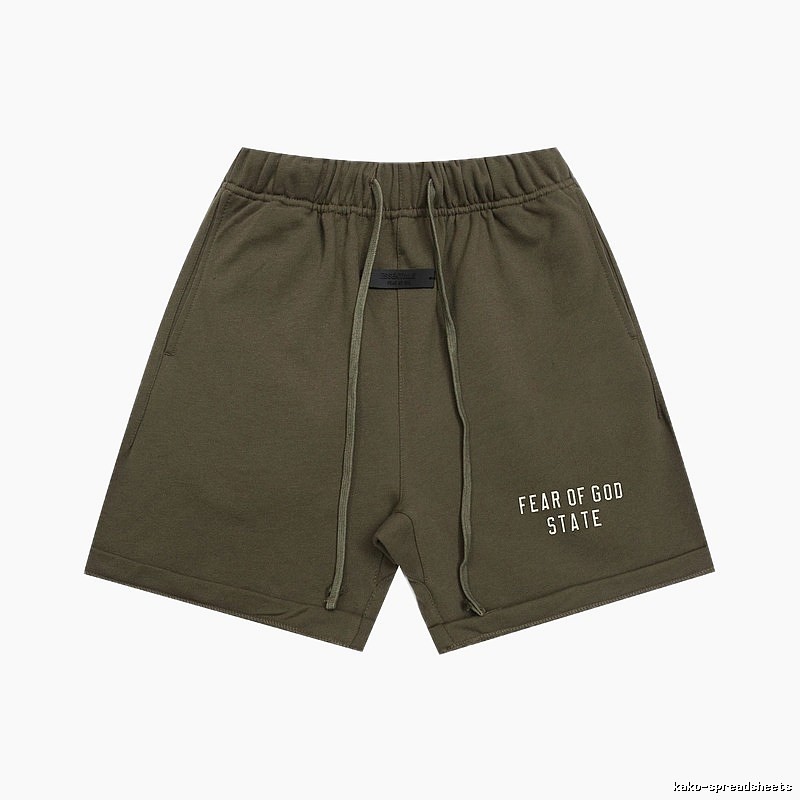 ESSENTIALS Sporty Military Green Shorts