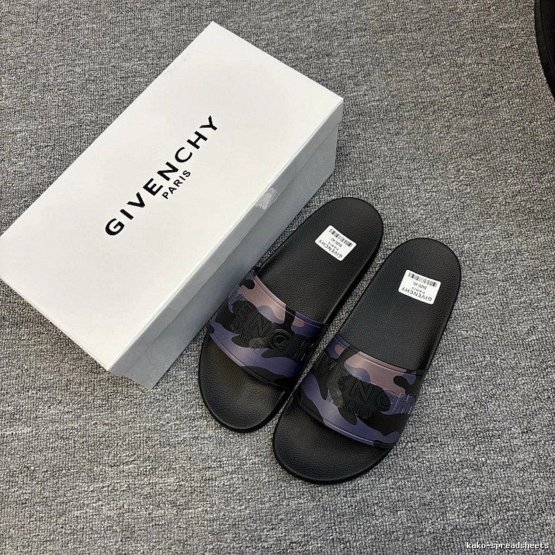 Givenchy Camouflage Street Style Black and Purple Casual Slides