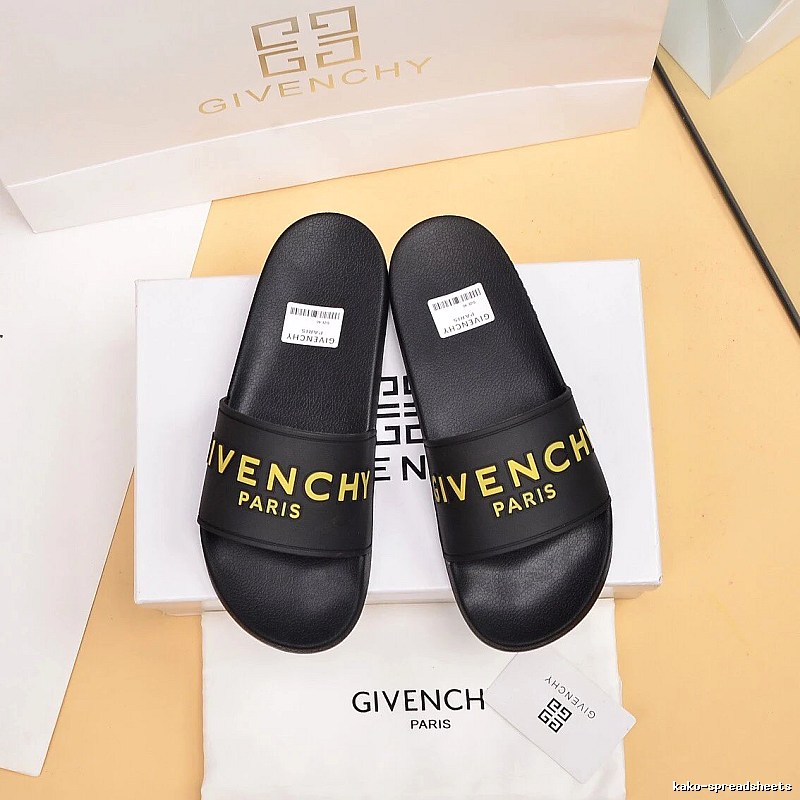 Givenchy Letter Print Streetwear Style Black Slides