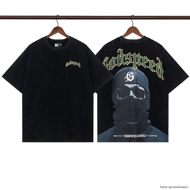 Godspeed Skull Print Street Style Black T-Shirt