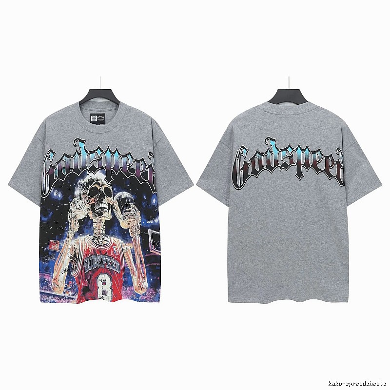 Godspeed Skull Street Basketball Style Grey T-Shirt