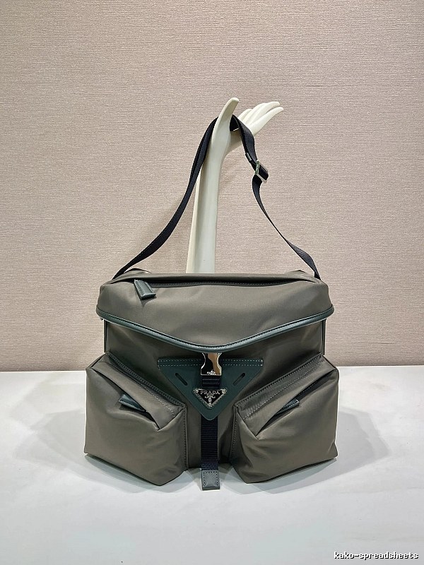 Gray Geometric Shoulder Bag Prada Shoulder Bag for Daily Rotation