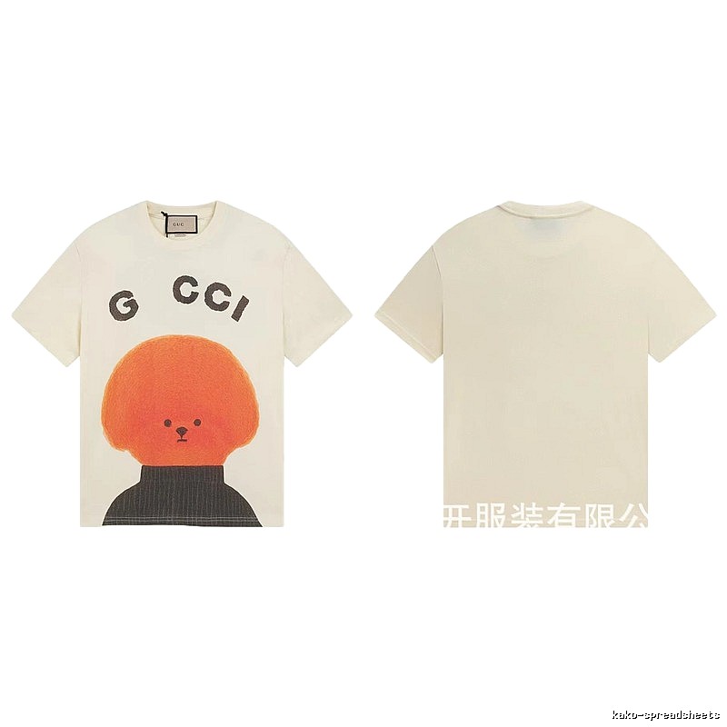 Gucci Bear Print Casual Off-white Short-Sleeve T-Shirt
