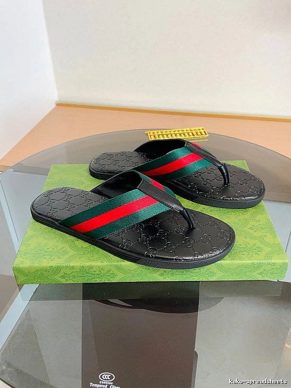 Gucci Classic Webbing Casual Style Black Flip Flops