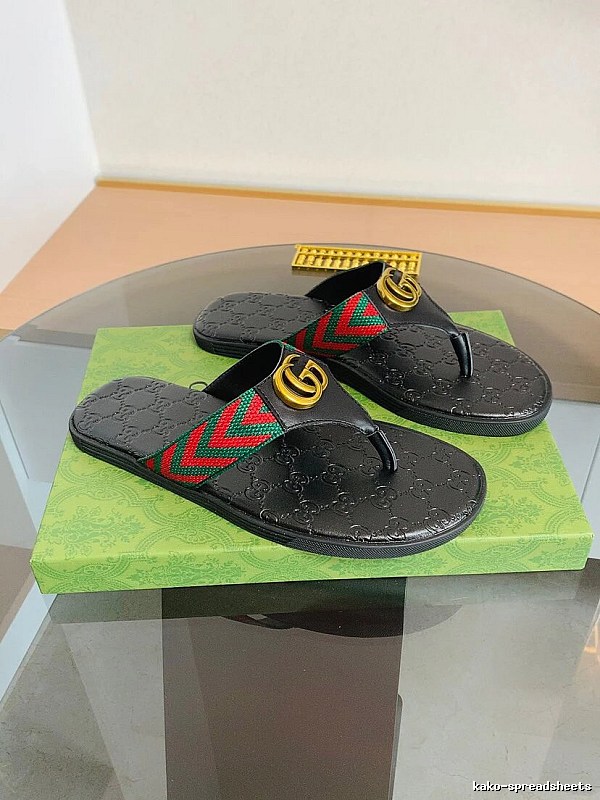 Gucci Double G Vintage Black Flip-Flops