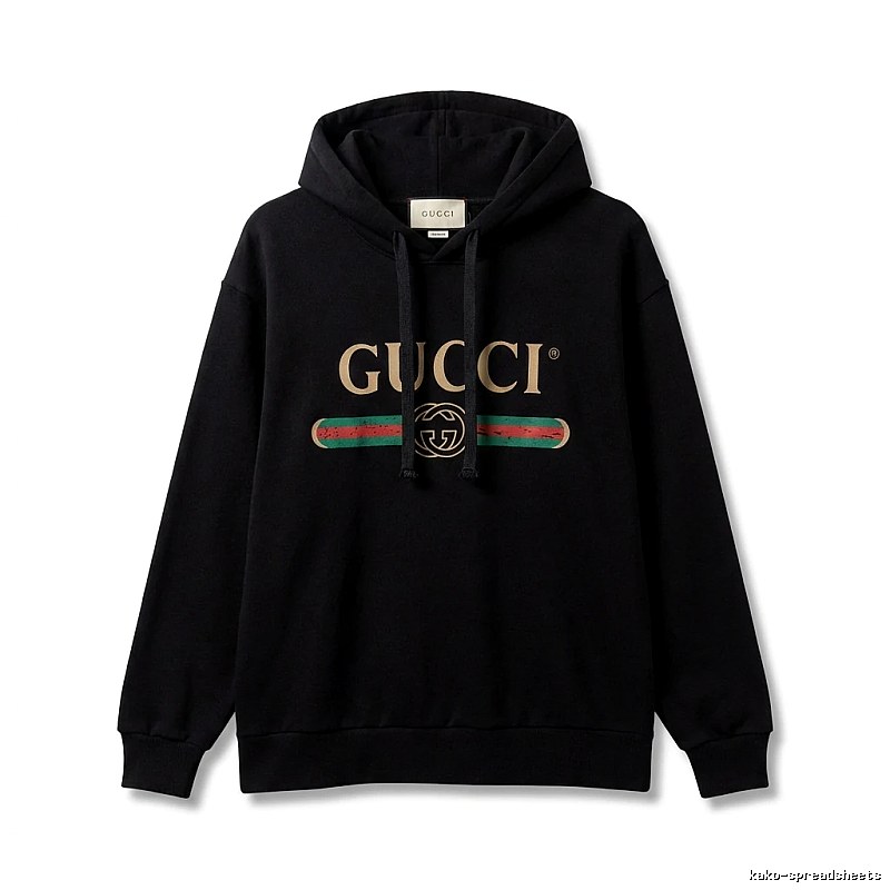 Gucci letter print style black hoodie