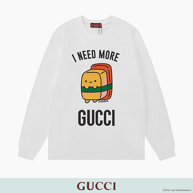 Gucci Long Sleeve Sweatshirt with White Long Sleeve Sweatshirt with