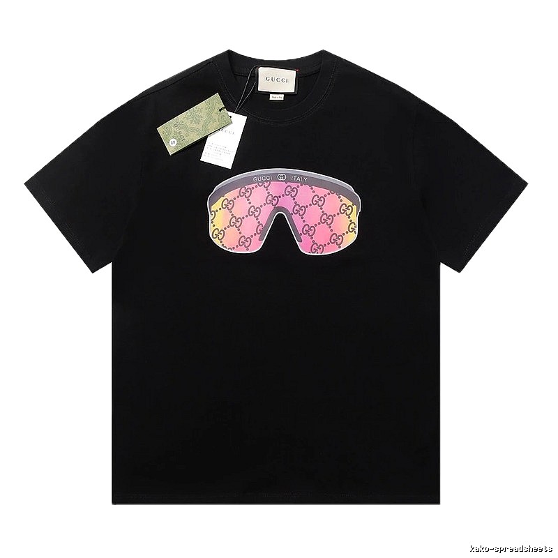 Gucci-printed fashionable black T-shirt
