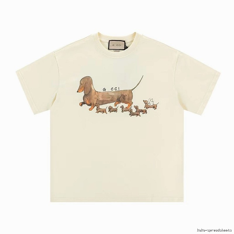 Gucci Sausage Print Casual Style Off-white T-shirt