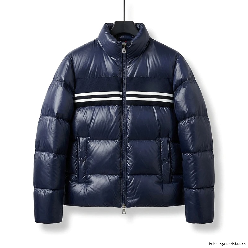 Gucci striped fashionable dark blue down jacket