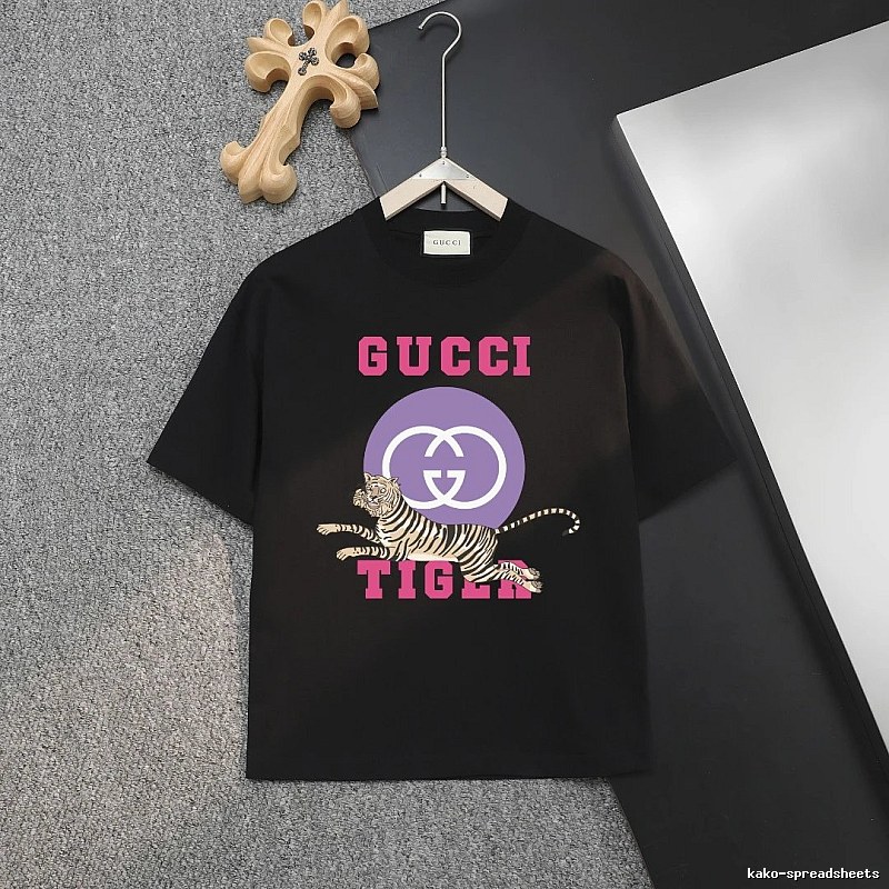 Gucci Tiger Print Trendy Black T-shirt