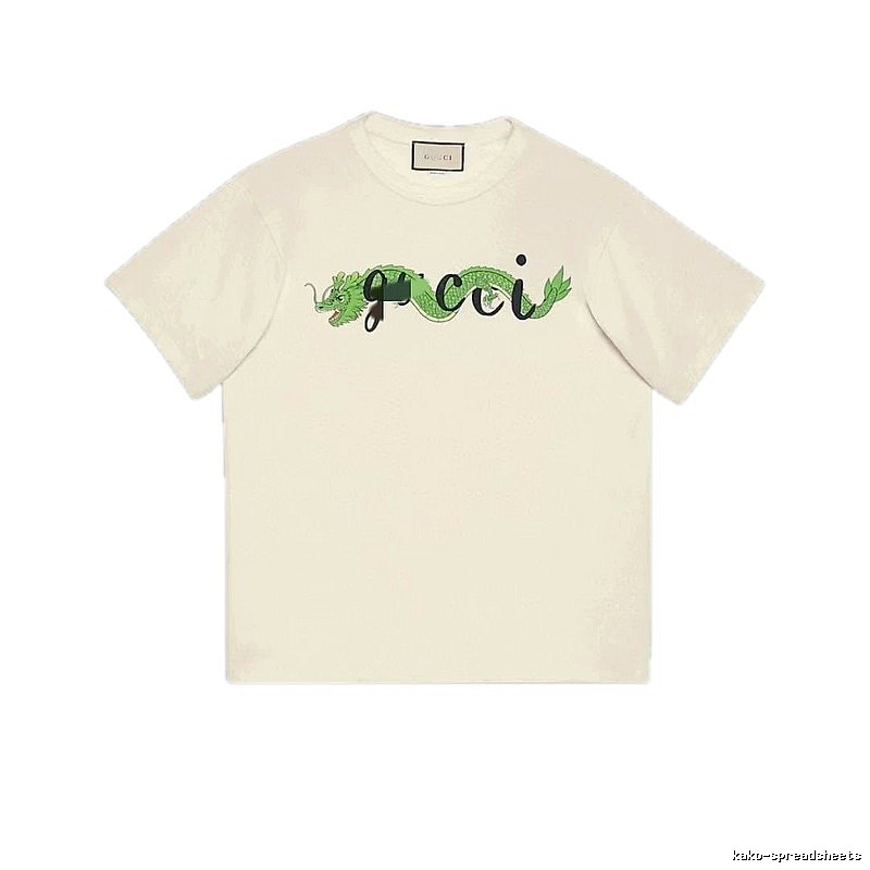 Gucci Year of the Dragon Collection Vintage Style Off-White Short Sleeve T-Shirt