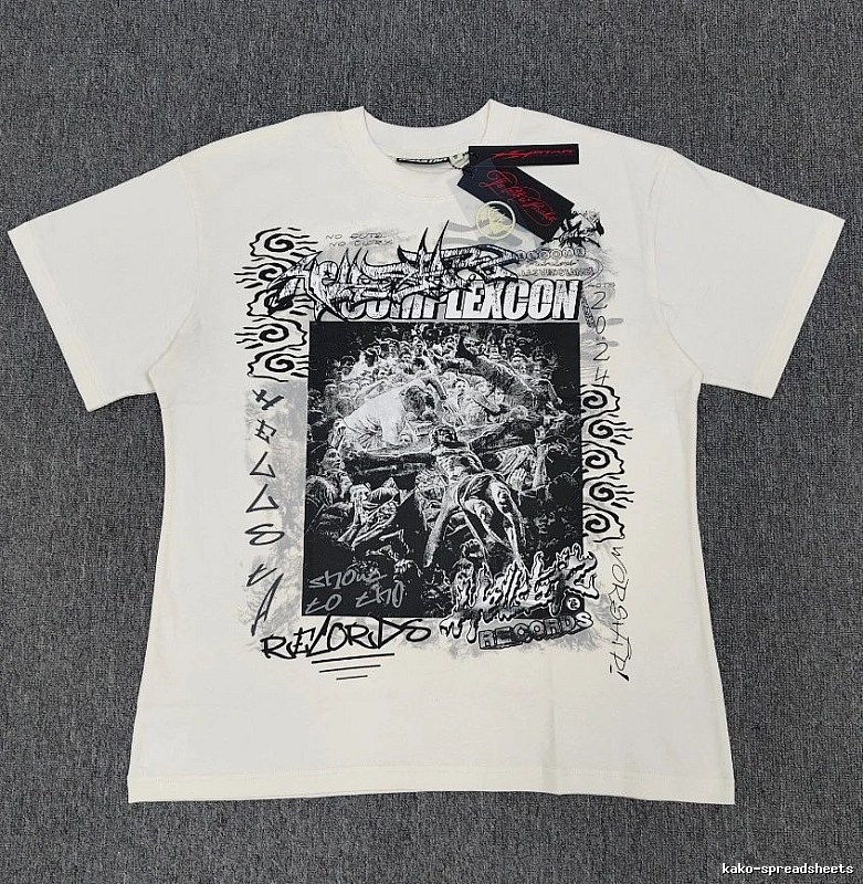 Hellstar Co-branded Graffiti Street Style Off-white T-shirt