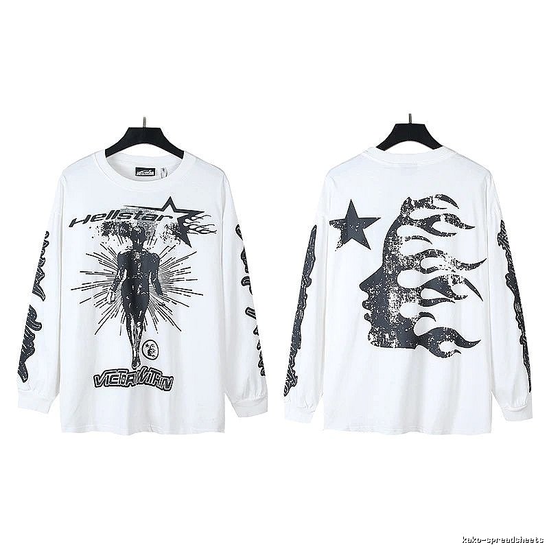 Hellstar dark style white long-sleeved shirt