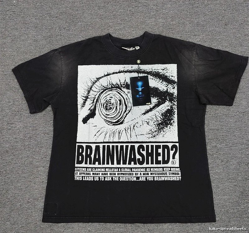 Hellstar Eye Print Street Style Black T-shirt